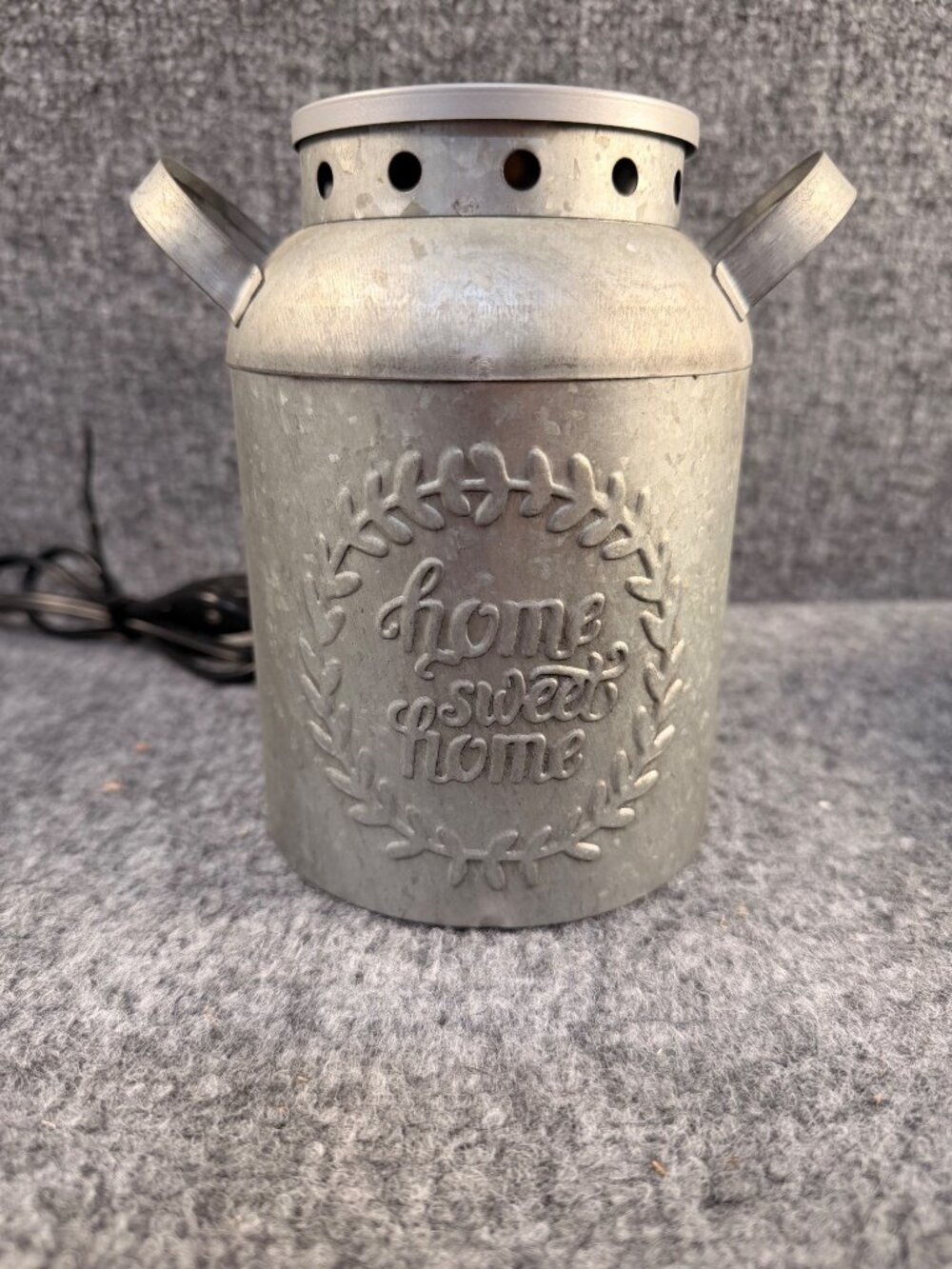 Sonoma Home Sweet Home Galvanized Milk Can Wax Melt Warmer Electric Rustic